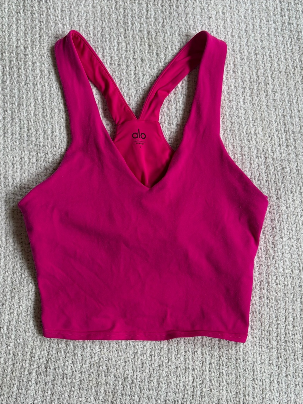 Alo Yoga Airbrush Real Bra Athletic Tank Hot Pink Size Women’s Large